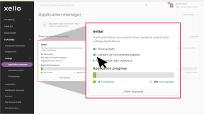 College applications page in Xello. The tile called "Initial" is highlighted. The cursor is clicking the number next to Letters of recommendation